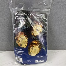 Sulyn Holiday Pinecones Christmas Ornament Kit wth Golden Beads/Sequins Makes 3