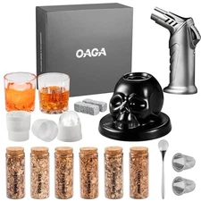 Whiskey Smoker Kit with Torch - 21 Sets - 6 Flavors Wood Chips - Bourbon, 