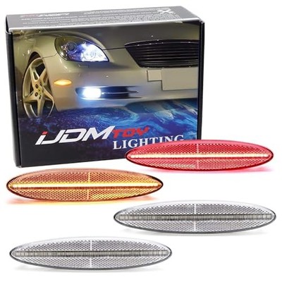 Semi-Clear Lens Amber/Red Full LED Front/Rear Bumper Clear Lens Amber/Red LEDs