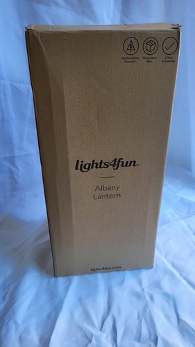 Neu 2er Set große Außenlaternen LIGHTS4FUN Albany Metall + Kerzen Batterien - Bild 7 von 7
