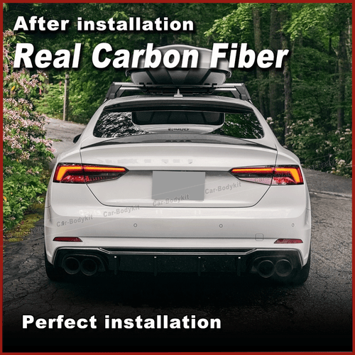Se adapta a Audi S5 S-Line 17-23 carbono alerón trasero maletero alerón labio ala - Imagen 2 de 12