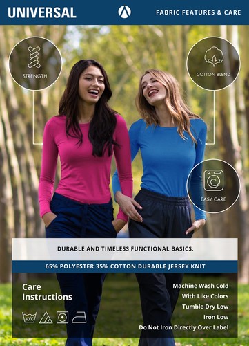 Adar Underscrubs for Women 3 Pack - Long Sleeve Underscrub Comfort Tee - Picture 7 of 217