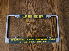 Vintage Metal License Plate Frame Jeep Wrote The Book On 4 Wheel Drive 1970s Vintage Metal License Plate Frame Jeep Wrote The Book On 4 Wheel Drive 1970s