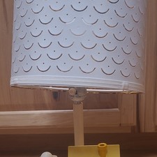 Nursery Lamp Yellow Base with Patterned White Shade