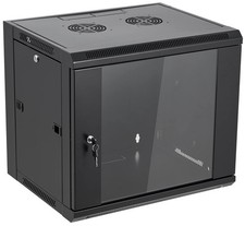 9U Wall Mount Server Cabinet Network Rack Enclosure Locking Glass Door