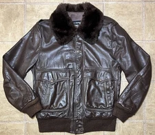 Vintage AMF Harley Davidson Leather Bomber Riding Jacket 38 Military Pilot Style