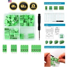 52PCS 2.54mm 0.1" Pitch PCB Mount Screw Terminal Block Connector, 2P 3P 4P 5P...