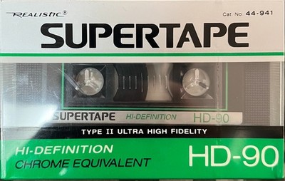 Realistic Supertape HD-90 Type II Cassette Tape SEALED, NOS