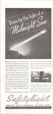 Unity Manufacturing 1936 Safety Light Print Ad Midnight Sun Driving Light