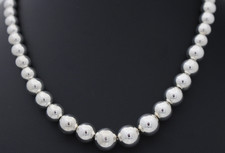 Tiffany  Co. Graduated Sterling Silver Ball Beaded Necklace 16.25"