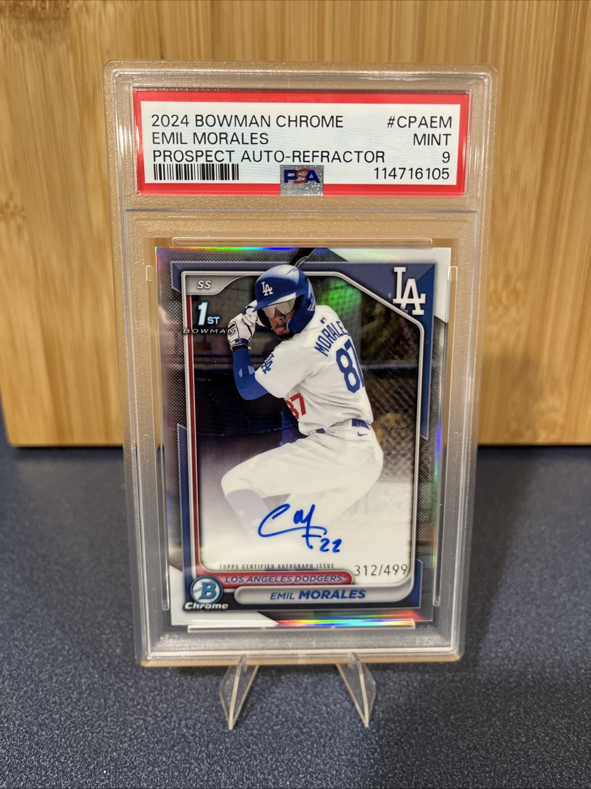 2024 Bowman Chrome Emil Morales Prospect Autographs Refractor #CPA-EM Auto /499