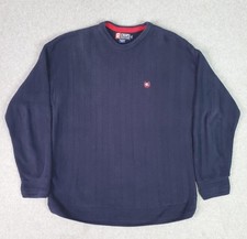 Vintage Chaps Ralph Lauren Sweater Mens Medium Navy Blue Crewneck Made USA
