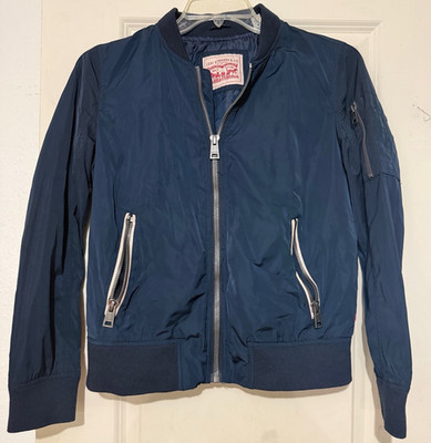 Levi's Unisex Adults S Blue Bomber Jacket Full Zip Pockets Logo