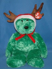 Ty Large Plush Beanie Buddy - 2002 Holiday Teddy  Bear Christmas  MWMT