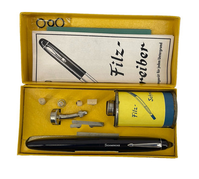 Vintage German Schmincke Filz-Schreiber Refillable Marker Pen Set w/ Box