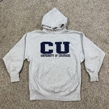 Vintage 90s Champion Reverse Weave University of Colorado Gray Hoodie Mens L USA