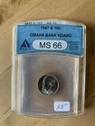 1947 S 10C Silver Roosevelt Dime ANACS MS66 OMAHA BANK HOARD