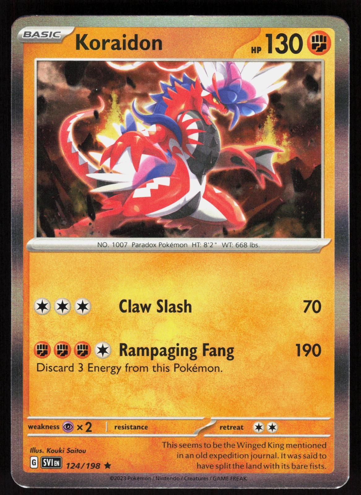 Koraidon 124/198 Rare Scarlet & Violet Pokemon Holo Near Mint