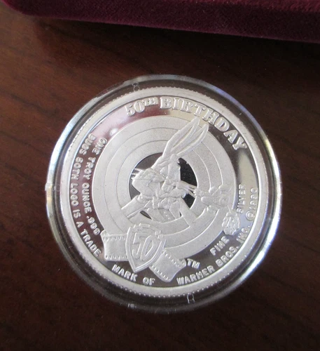 1 Troy ounce .999 Silver 1990 Warner Bros. 50th Ann. Bugs Bunny Proof