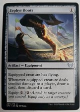 MTG Magic The Gathering Card Zephyr Boots1Artifact Equipment Strixhaven Scho