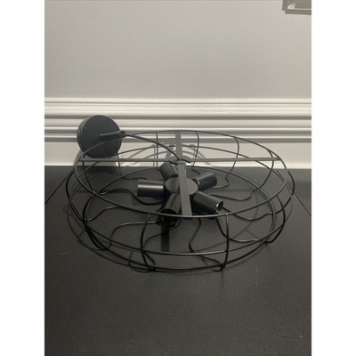 19  5-Light Semi Flush Black Industrial Ceiling Light, Rustic Metal Cage - READ*