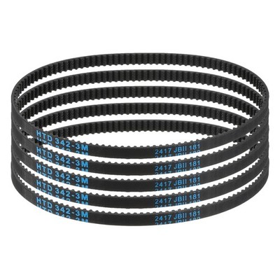 5pcs HTD-3M Rubber Timing Belt 114 Teeth, 342mm Pitch Length x 6mm Width