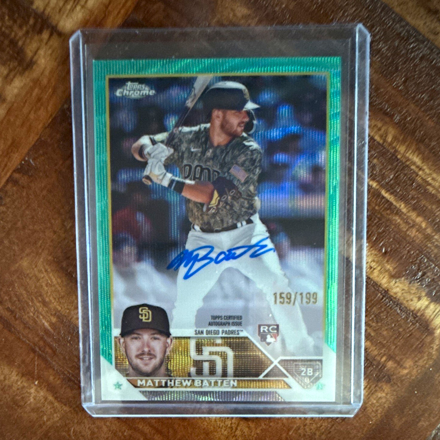 2023 Topps Chrome Rookie Autographs Matthew Batten #RA-MBA Aqua Wave /199
