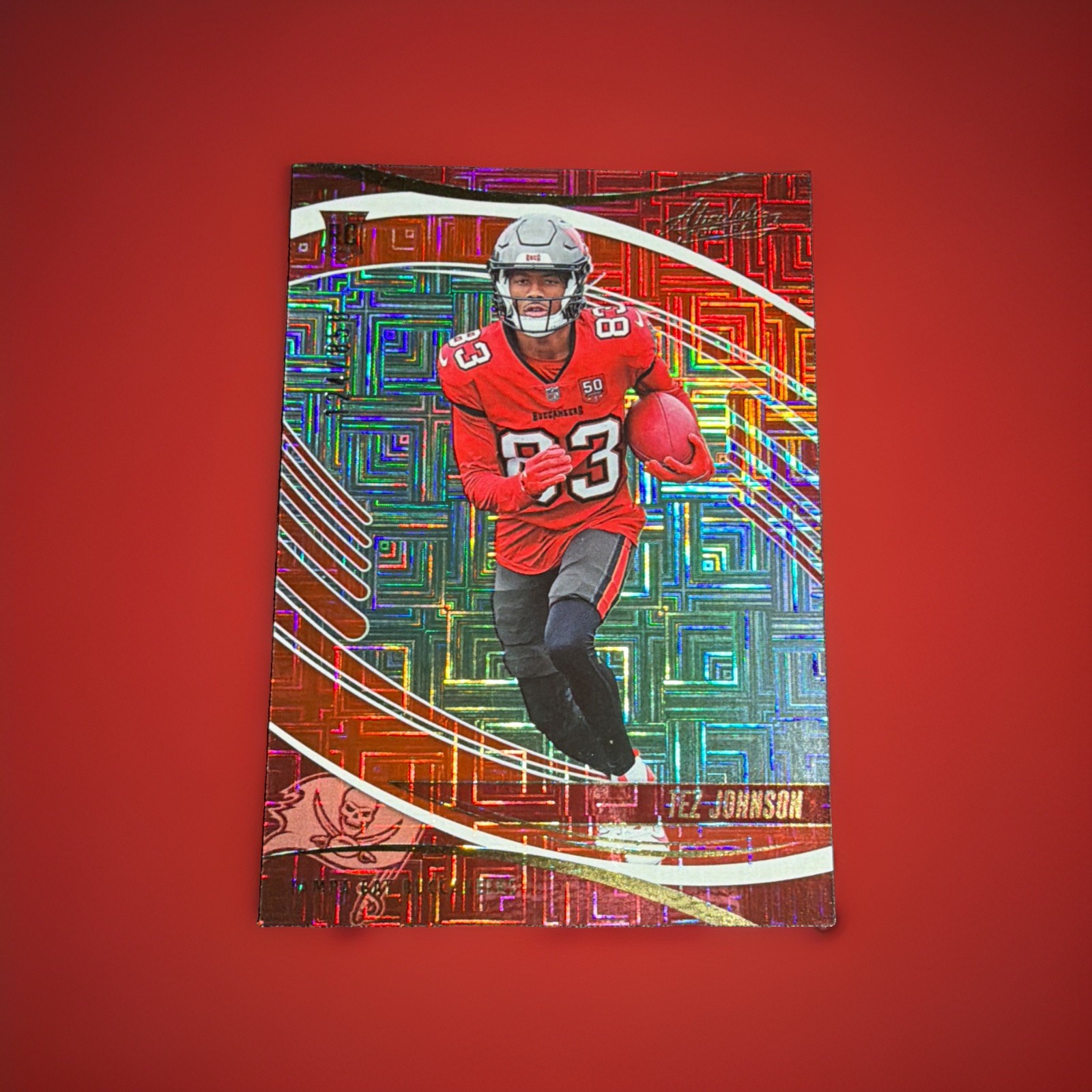 Panini Absolute 2025 Rookies Tez Johnson #184 Red Squares RC /850 Buccaneers 