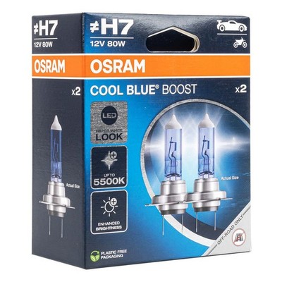 H7 Auto Halogenlampen OSRAM Cool Blue Boost 5500K +50% Licht 2er Set