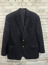 Ralph Lauren Blazer Suit Jacket Men's 44R Navy Blue Gold Buttons 100 Wool
