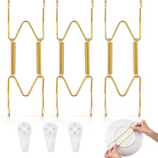 3 Pack Gold Plate Hangers for Wall, Suitable for 8-10 inch Art Plate