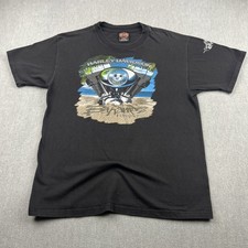 Vintage 90s Harley Davidson Twin Cam 88 Bahamas T-Shirt Sz L Black Fade USA Made