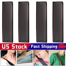 4pcs Car Seat Belt Cover Pad, Breathable Leather Seatbelt Covers for Shoulder US