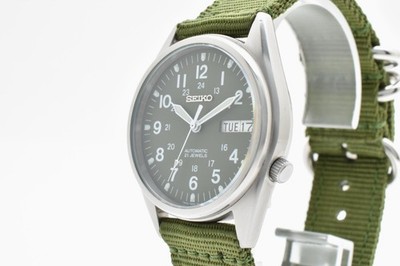 NEAR MINT] SEIKO 5 Military Dial Green Automatic Men's Watch 7S26