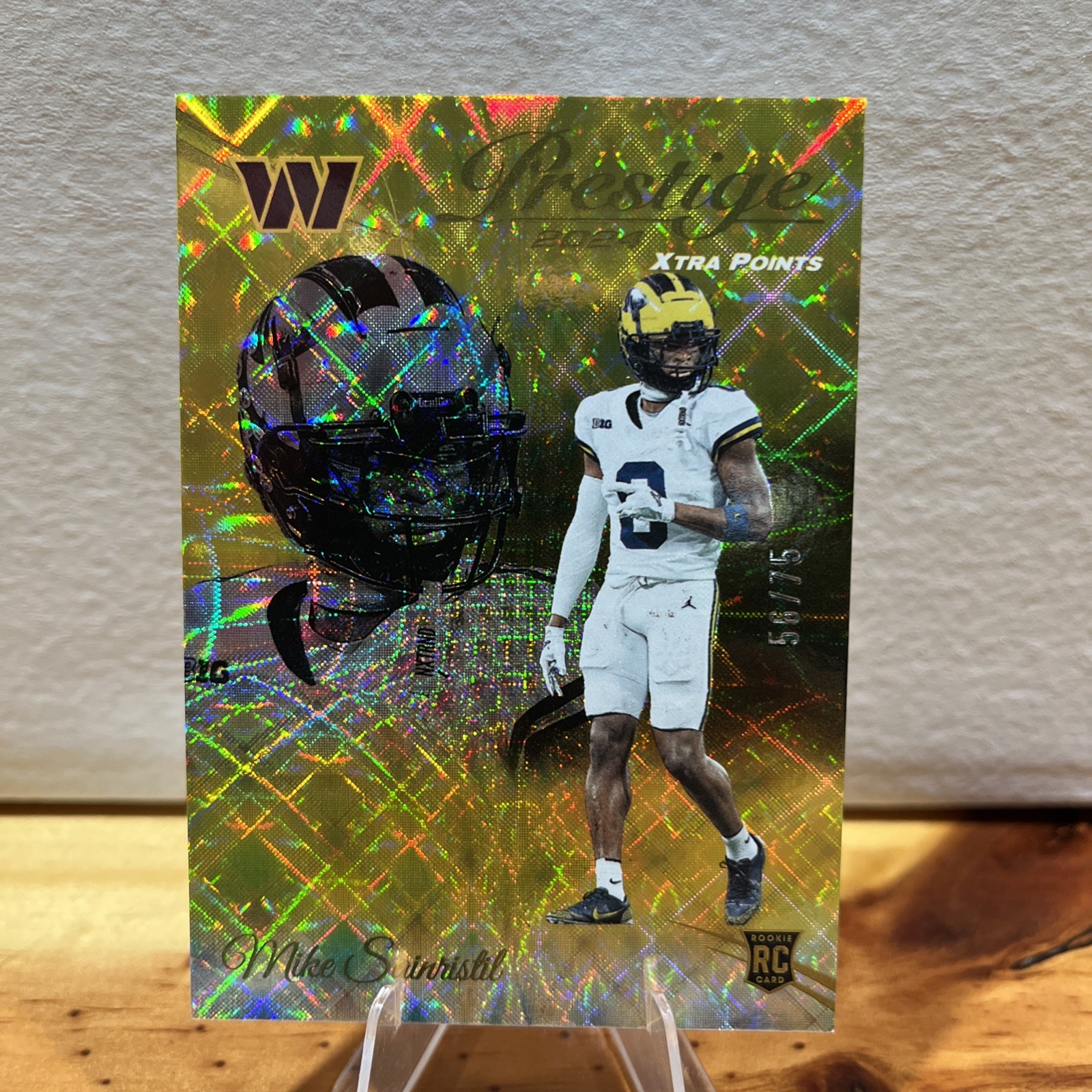 Mike Sainristil Panini Prestige #337 Gold Xtra Points