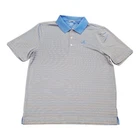 Men's Atlanta Braves Cutter & Buck MLB Baseball Striped Polo Sz Large