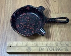 Griswold Ashtray 4”Black-Red Speckled Enameled Cast Iron Mini Skillet Vtg *Nice*