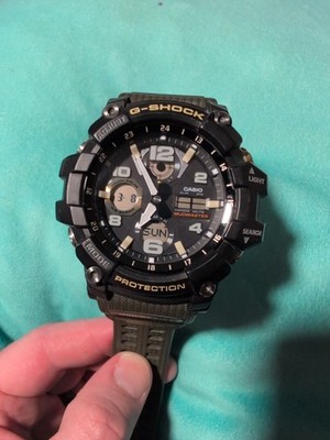 Casio G-Shock Black Green Men's Watch - GSG-100 Mudmaster Solar Tough. 