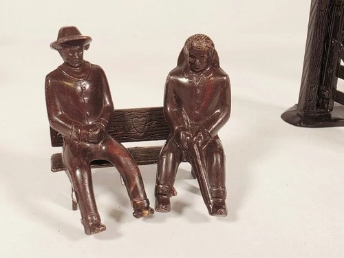 Vintage REL Old West Figures  (Wagon Driver  & Shotgun) & Marx BK Western Bench