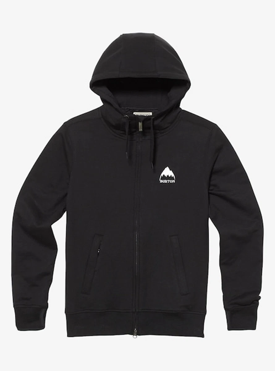 Burton Sleeper Hoody Graphic Full Zip Travel Sweatshirt True Black Light Gray