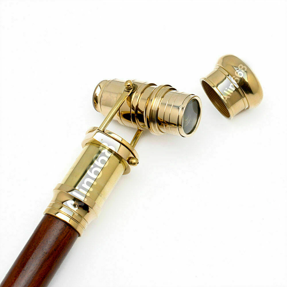 39 inch with Fitted Solid Brass Walking Stick Tel… - image 2