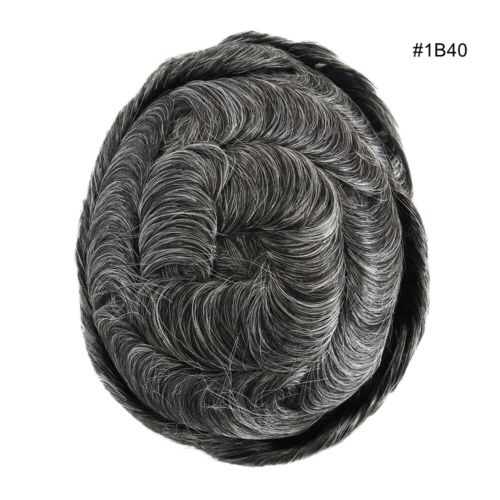 Mens Hair Replacement Systems Toupee French Lace Front Human Hairpieces 8x10 - Picture 15 of 19