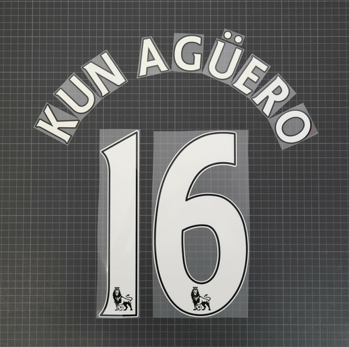KUN AGUERO #16 2013-2017 Player Size Premier League White Nameset PS-PRO Plastic - 第 1/1 張圖片