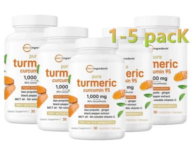 AS SHOWN Pure Turmeric Curcumin Capsules | 95% Curcuminoids with Black Pepper & MCT Oil