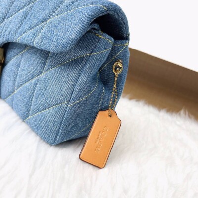 COACH CP150B4MPL 関税送料込 COACH CP150 Tabby Shoulder Bag 26 Quilted Light Blue / Navy