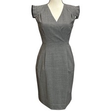 Banana Republic Dress 0 Carine Sheath Gray Midi