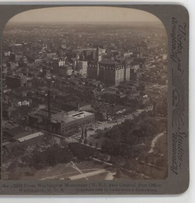 View from Washington Monument past Post Office Underwood Stereoview c1902