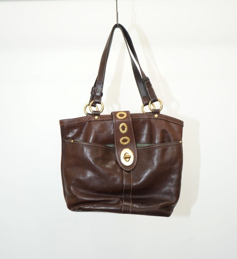 Vintage Coach Coach Lily Legacy 13757 Turn Lock Shoulder Bag Handbag Brown