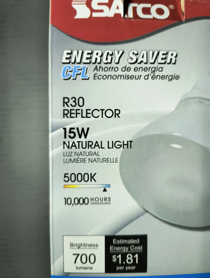 Satco S7249 15W Energy Saver CFL R30 Reflector  - Image 2 of 4