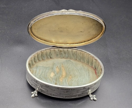Antique Victorian Sterling Silver Footed Jewelry Box/UK/Jones & Crompton/1908 - Picture 5 of 14